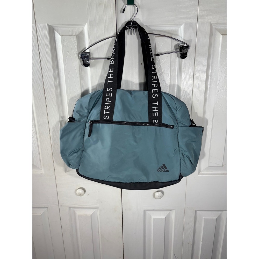 Adidas Duffel Bag Tote‎ Blue Stripes The Brand Gym Travel Carry On